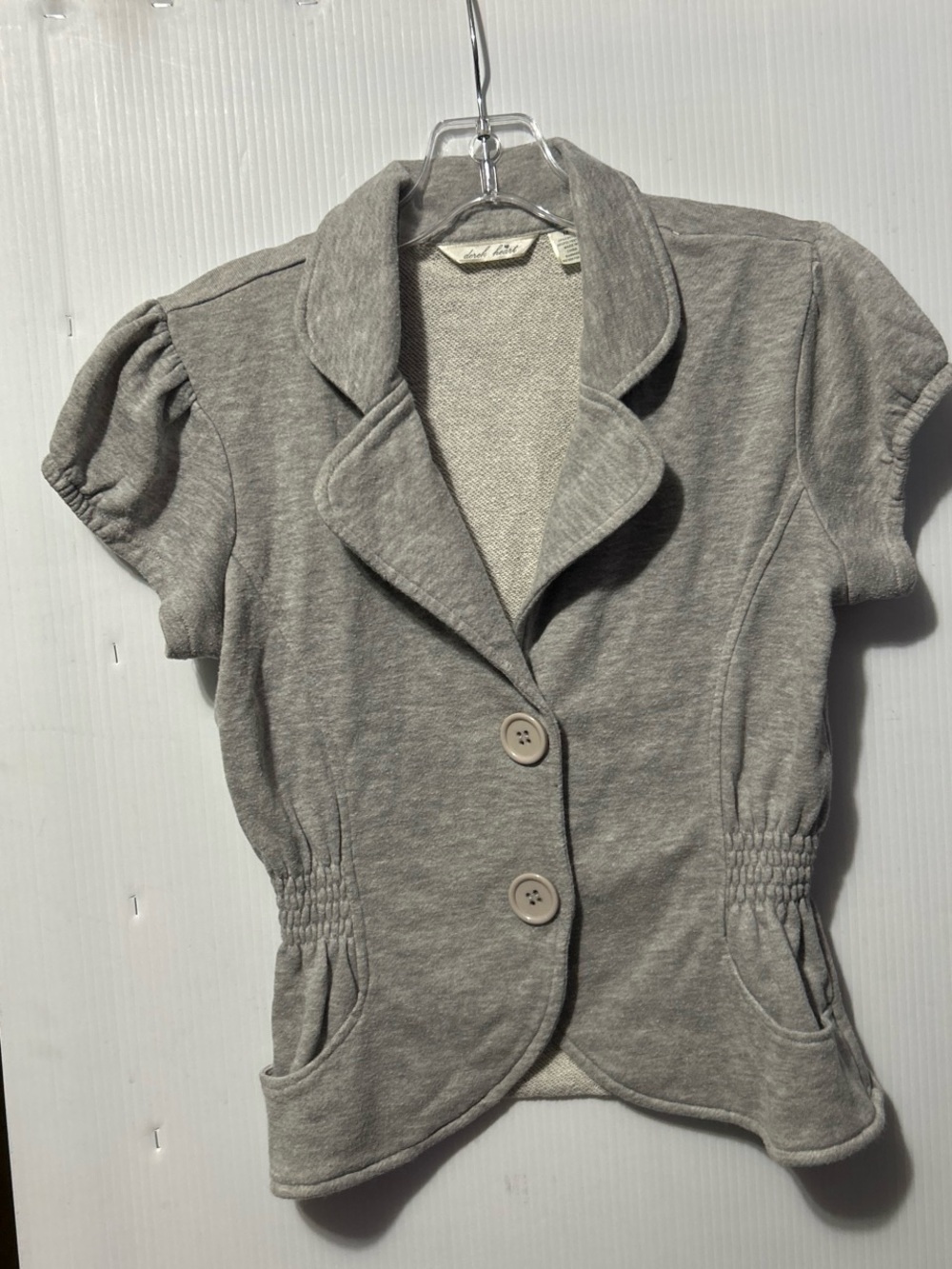Derek Heart Heather Gray Short Sleeve Button Blazer